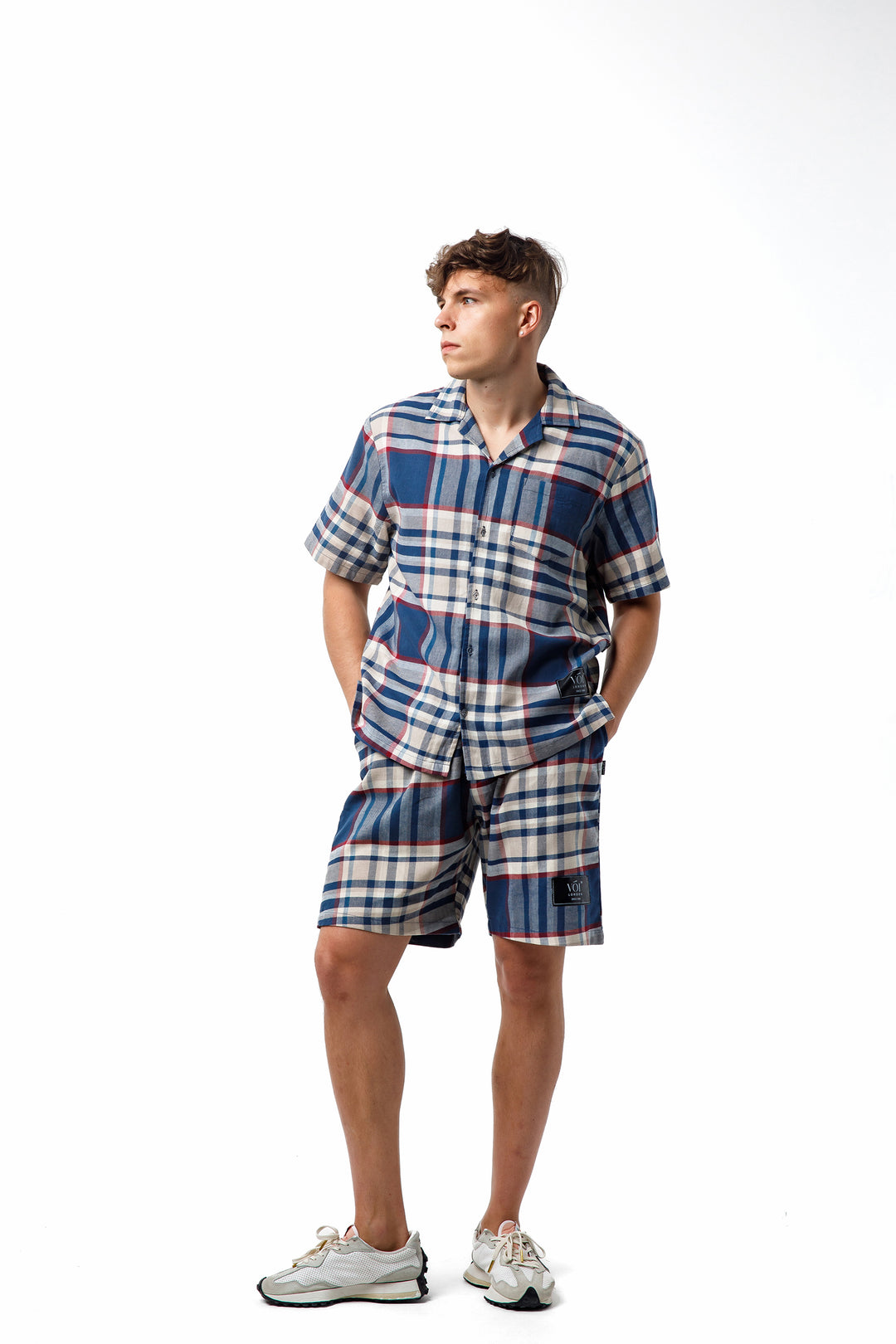 Park Printed T-Shirt & Shorts Set - Blue/Khakhi