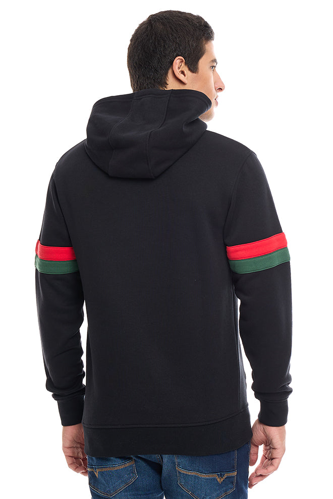 NECO Hoody With Striped Sleeves - Black
