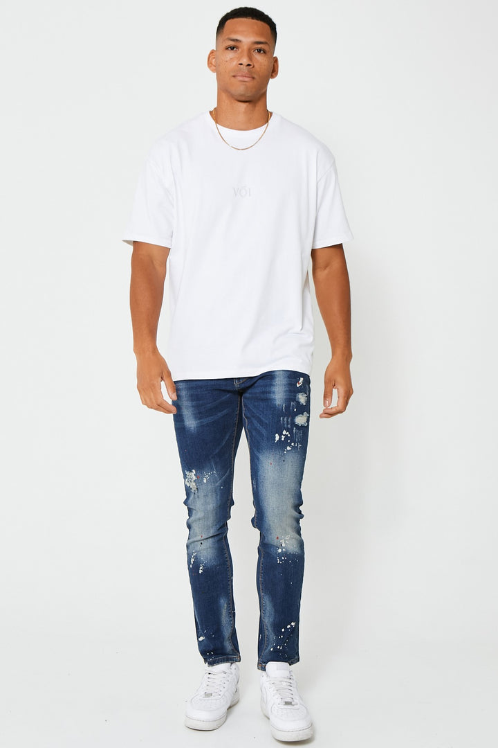 Hainault Mens Tapered Jean - Mid Blue