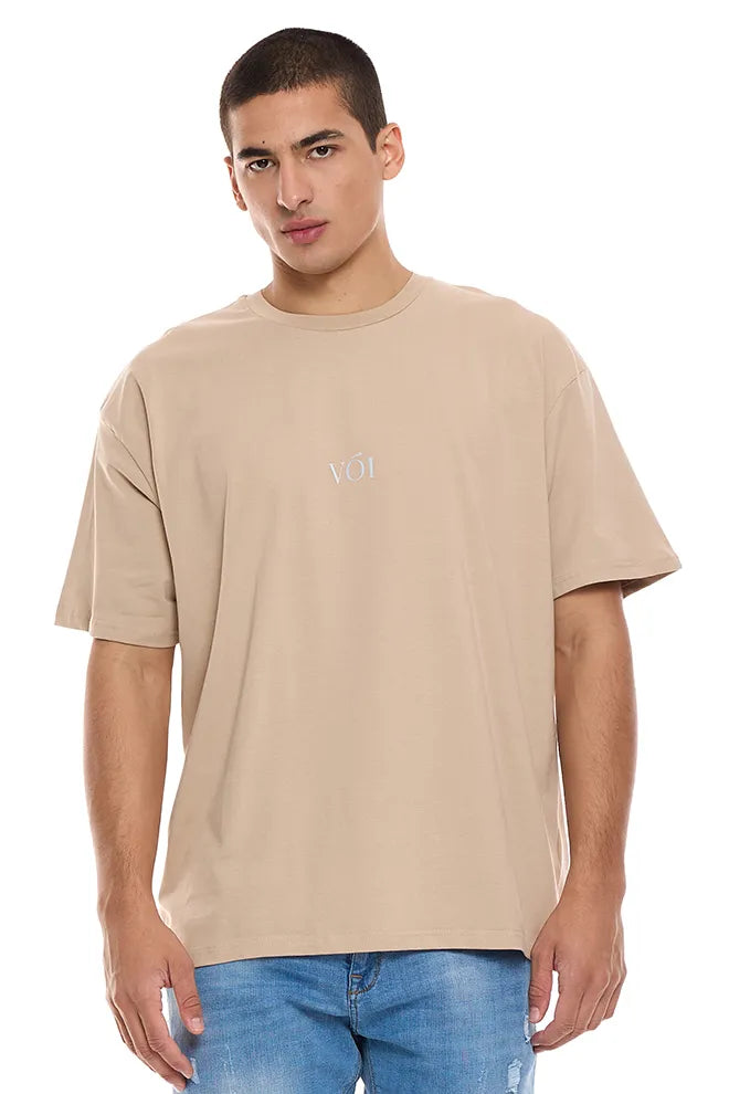 James Street Mens Oversized T-shirt - Beige