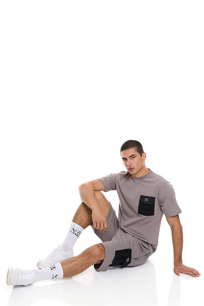 Mell Street T-Shirt & Short Set - Grey