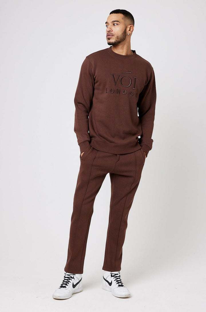 Homerton Crew Fleece Tracksuit - Brown